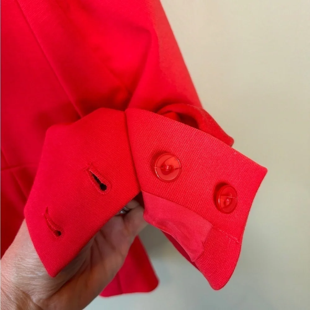 NEW Halogen Fitted Blazer Hidden Buttons Pink Hibiscus Polyester Women's Size 6 - Picture 11 of 16